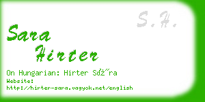 sara hirter business card